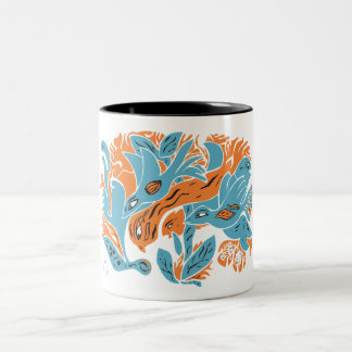 Entangled Aestetic Birds TWArt 12-pop Two-Tone Coffee Mug