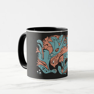 Entangled Aesthetic Birds TWArt 12-black Mug