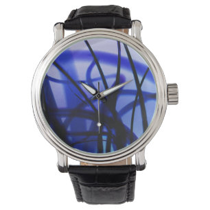 Entangled Blue Abstract Watch with Black Strap