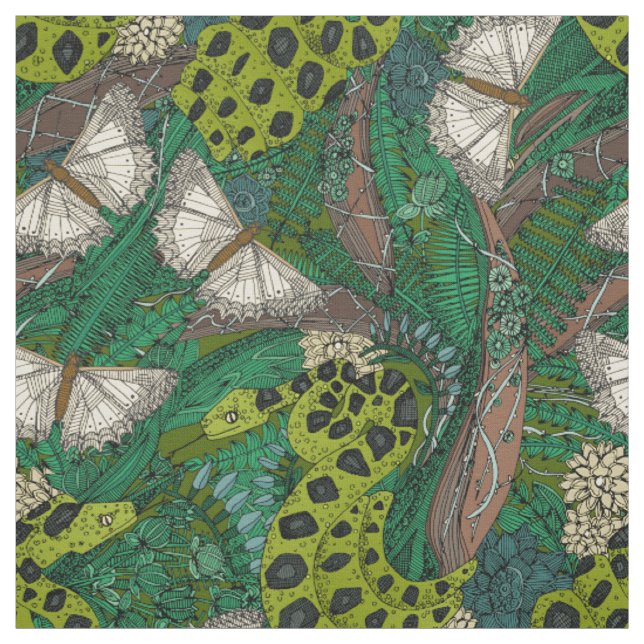 entangled forest green fabric (Swatch)