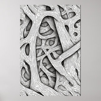 Entangled Organic Mesh: A Fibrous Abstraction Poster