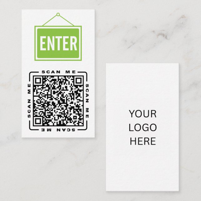 Enter | Customisable QR code & Logo Template   Business Card (Front/Back)