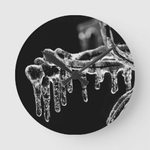 enter icy winter round clock