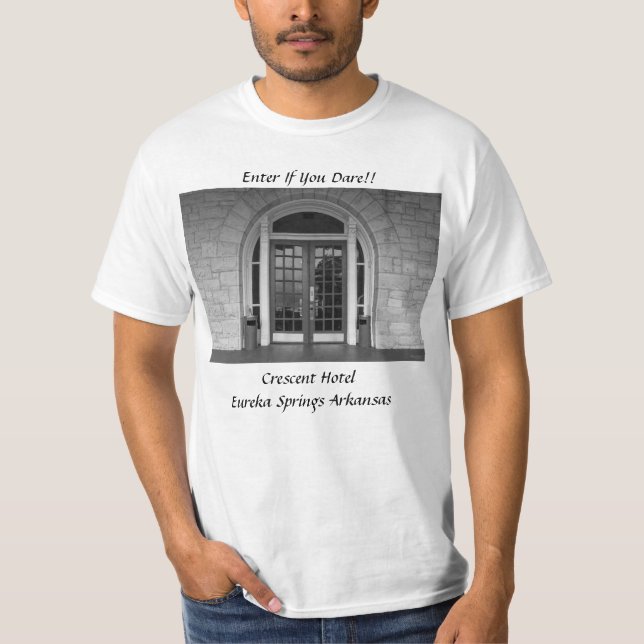Enter If You Dare Grayscale T-Shirt (Front)