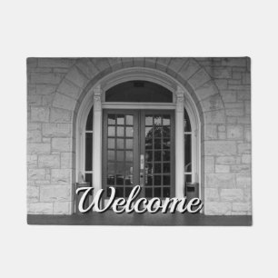 Enter If You Dare Grayscale Welcome Doormat