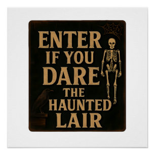 Enter If You Dare Haunted Lair Gothic Sign