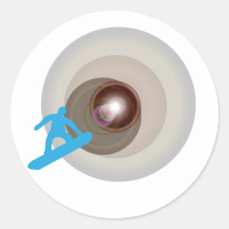 enter snowboarding classic round sticker