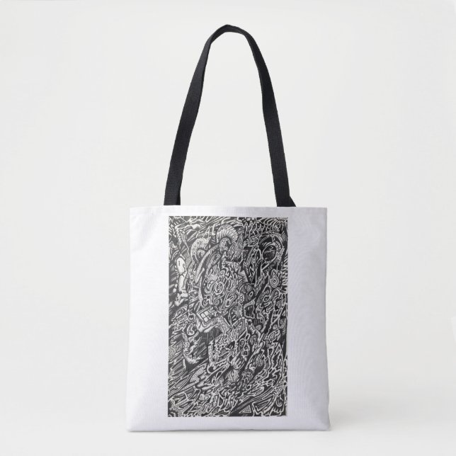 Enter, The Microdot Man Tote Bag (Front)