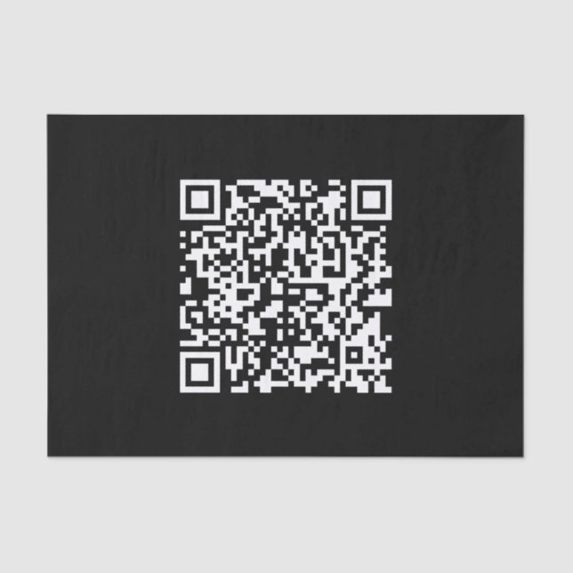 Enter URL & Create Scannable QR Code | Black White Tissue Paper (Front)
