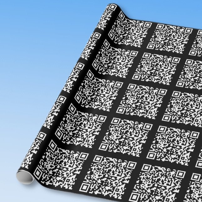 Enter URL & Create Scannable QR Code | Black White Wrapping Paper (Creator Uploaded)
