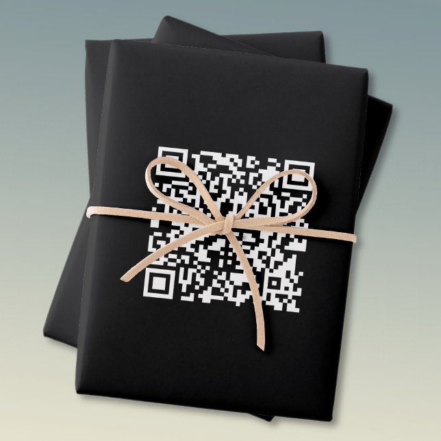 Enter URL & Create Scannable QR Code | Black White Wrapping Paper Sheet (Creator Uploaded)