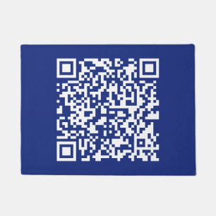 Enter URL Instantly Generated QR Code   Navy Blue Doormat