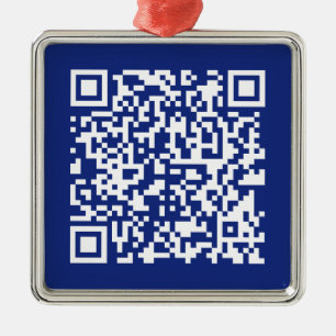 Enter URL Instantly Generated QR Code   Navy Blue Metal Tree Decoration