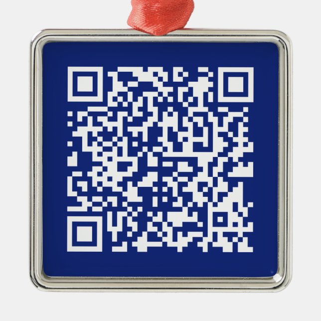 Enter URL Instantly Generated QR Code | Navy Blue Metal Tree Decoration (Front)