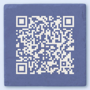 Enter URL Instantly Generated QR Code   Navy Blue Stone Coaster