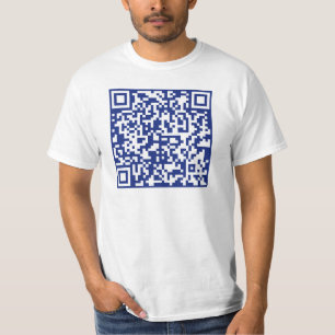 Enter URL Instantly Generated QR Code   Navy Blue T-Shirt