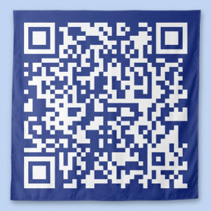 Enter URL Instantly Generated QR Code   Navy Blue Tapestry