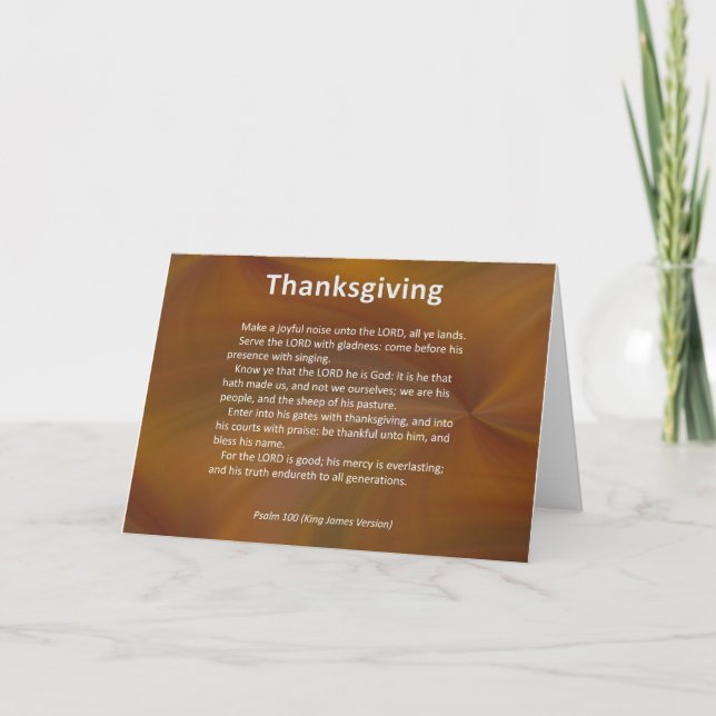 Enter With Thanksgiving & Blessing Psalm 100 Holiday Card (Front)
