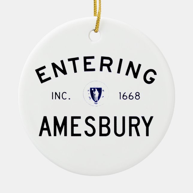 Entering Amesbury Ceramic Tree Decoration (Front)