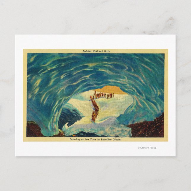 Entering an ice cave in Paradise Glacier Postcard (Front)