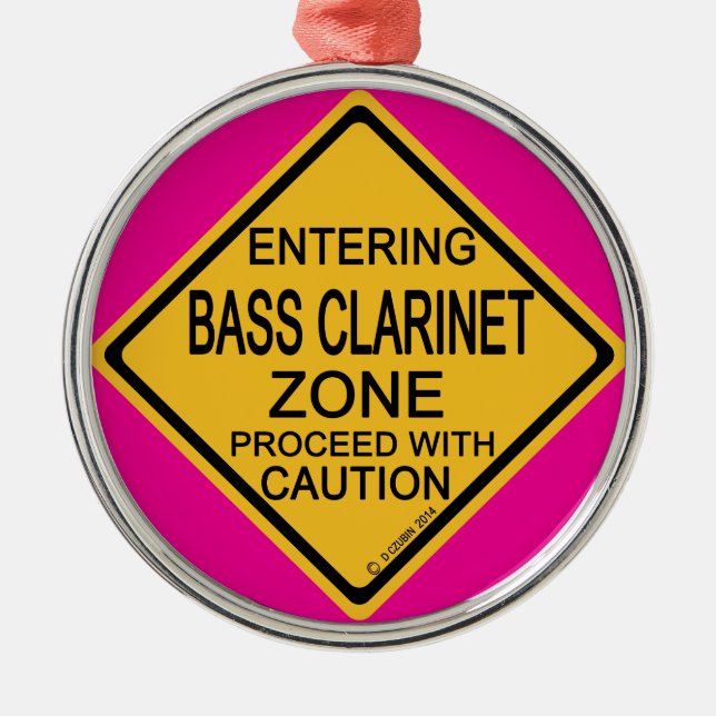 Entering Bass Clarinet Zone Metal Tree Decoration (Front)