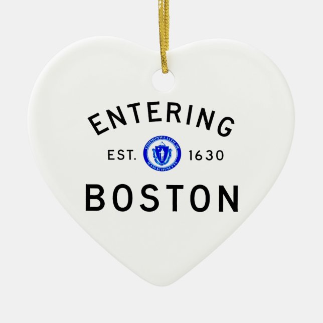 Entering Boston Ceramic Tree Decoration (Front)