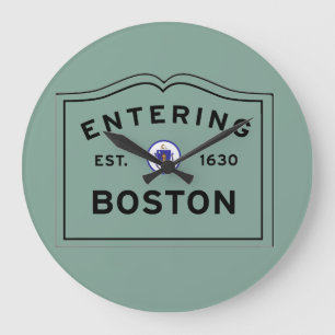 Entering Boston Large Clock