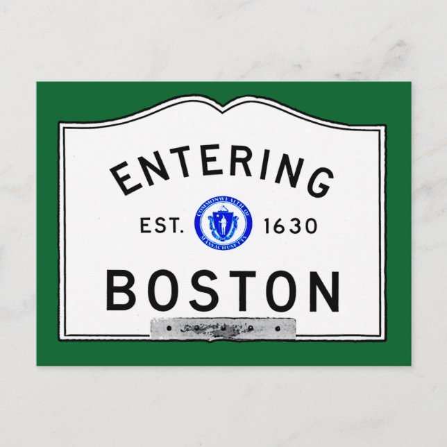 Entering Boston Postcard (Front)