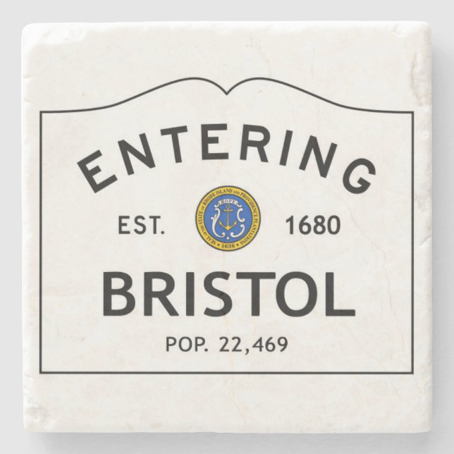 Entering Bristol Marble Coaster Stone Coaster (Front)