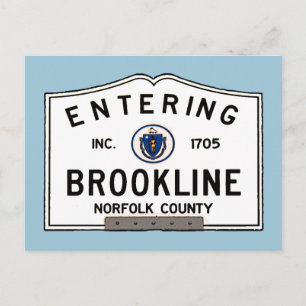 Entering Brookline Postcard
