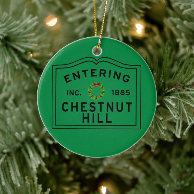 Entering Chestnut Hill Newton Massachusetts Ceramic Tree Decoration (Tree)