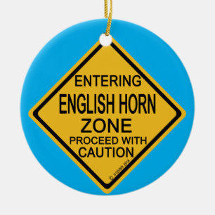 Entering English Horn Zone Ceramic Tree Decoration