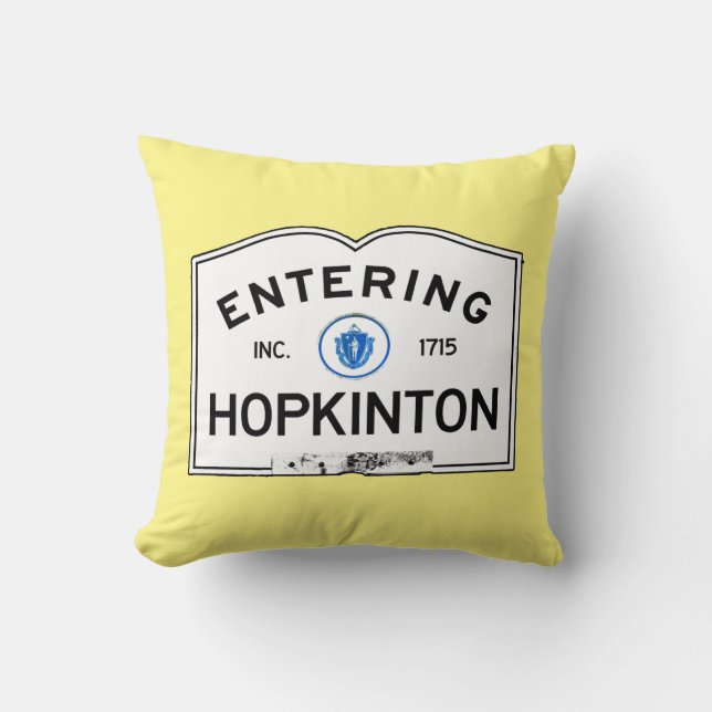 Entering Hopkinton Cushion (Front)