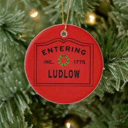 Entering Ludlow Christmas Ceramic Tree Decoration