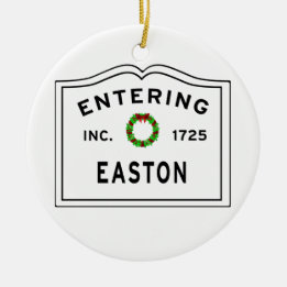 Entering Massachusetts Town Marshfield Ceramic Tree Decoration
