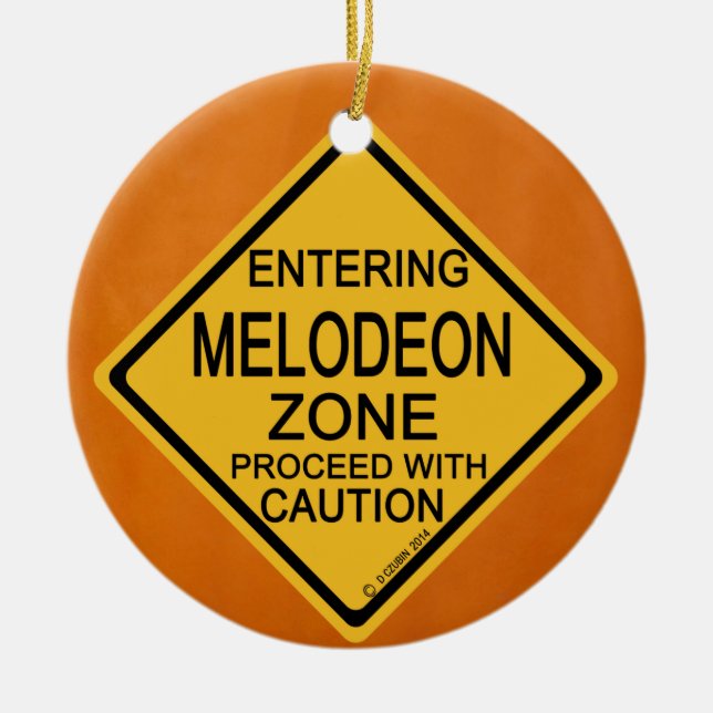 Entering Melodeon Zone Ceramic Tree Decoration (Front)