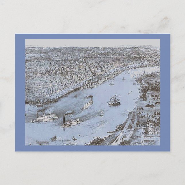 Entering New Orleans, Civil War Postcard (Front)