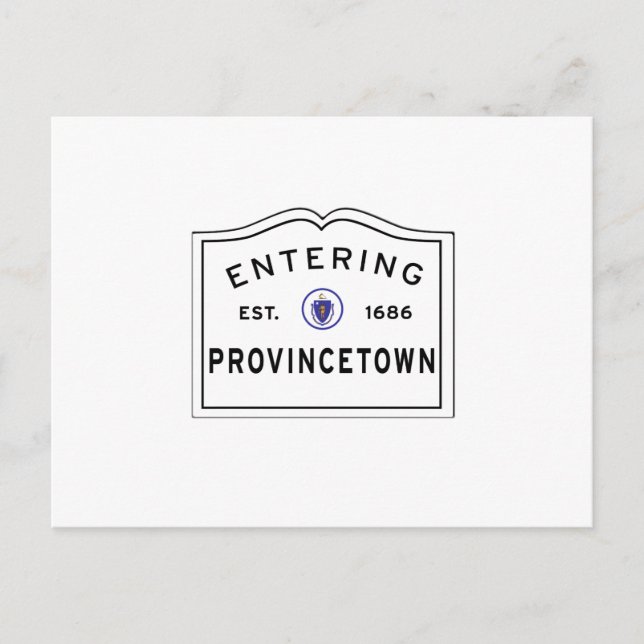 Entering Provincetown MA Town Sign Postcard (Front)