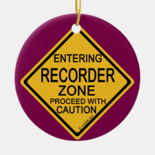 Entering Recorder Zone Ceramic Tree Decoration
