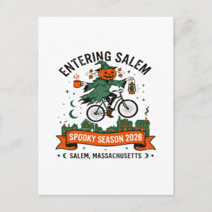 Entering Salem Massachusetts Witch Halloween Vibe Postcard