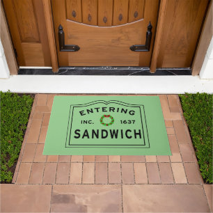 Entering Sign Christmas Doormat