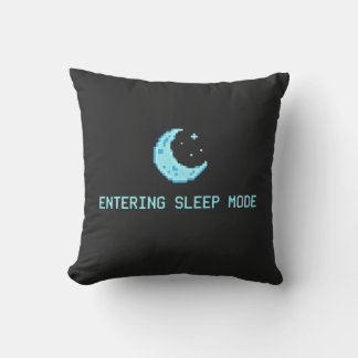 Entering Sleep Mode Funny Retro Computer Design Cushion