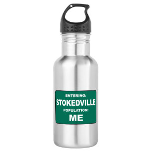 Entering Stokedville Population Me 532 Ml Water Bottle