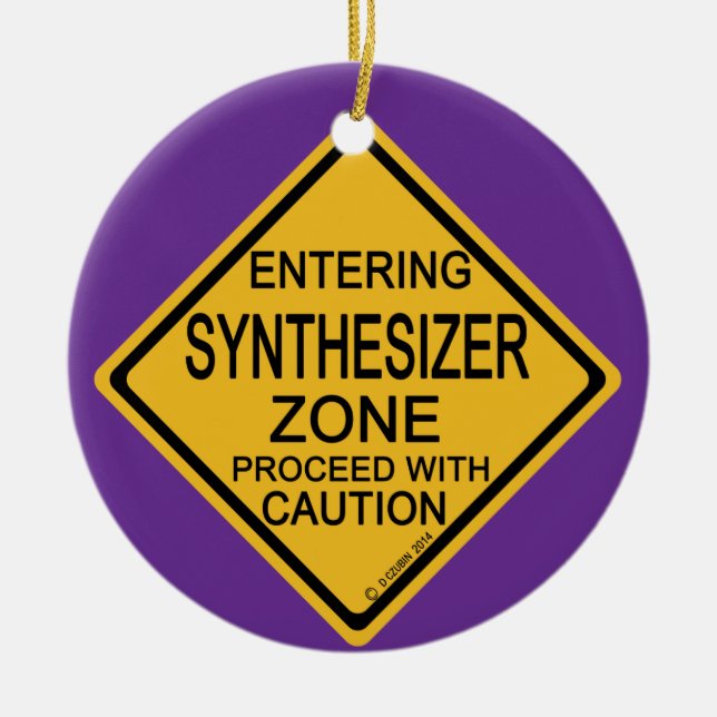 Entering Synthesizer Zone Ceramic Tree Decoration (Front)