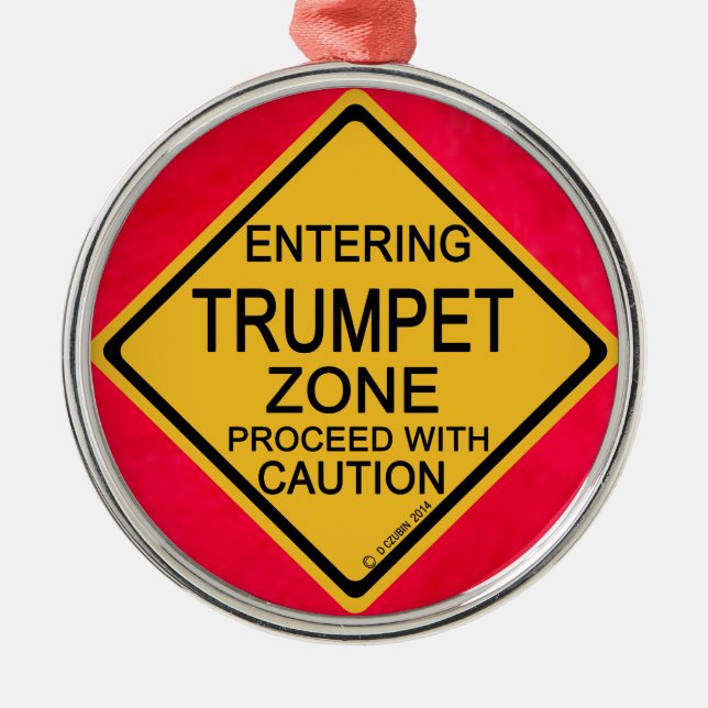 Entering Trumpet Zone Metal Tree Decoration (Front)