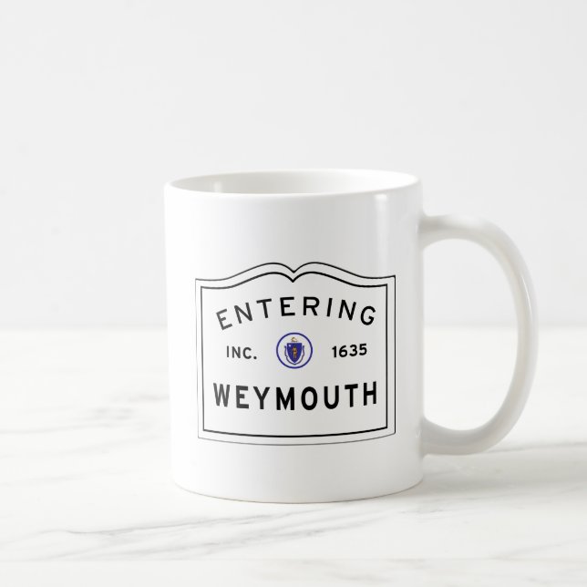 Entering Weymouth Welcome Sign Coffee Mug (Right)