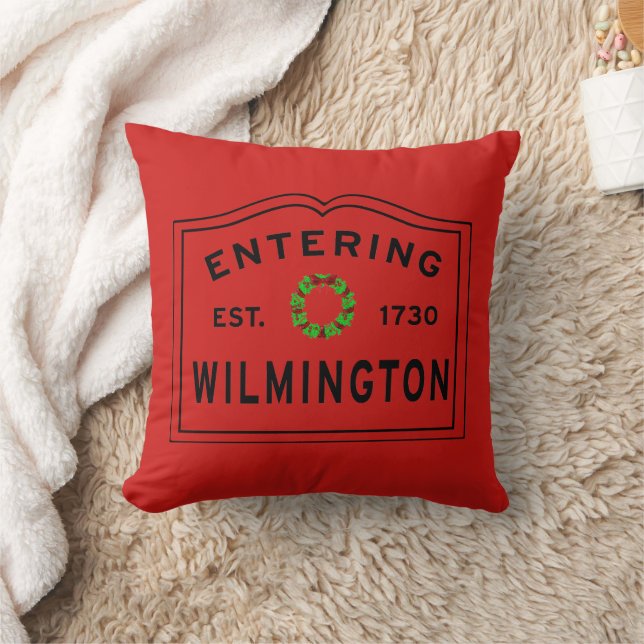Entering Wilmington MA Christmas Cushion (Blanket)