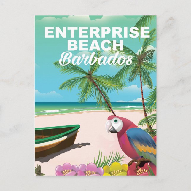 Enterprise Beach Barbados vacation poster Postcard (Front)