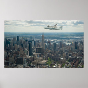 Enterprise Flies Over New York City Poster