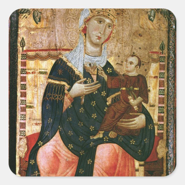 Enthroned Madonna and Child, c.1260 Square Sticker (Front)